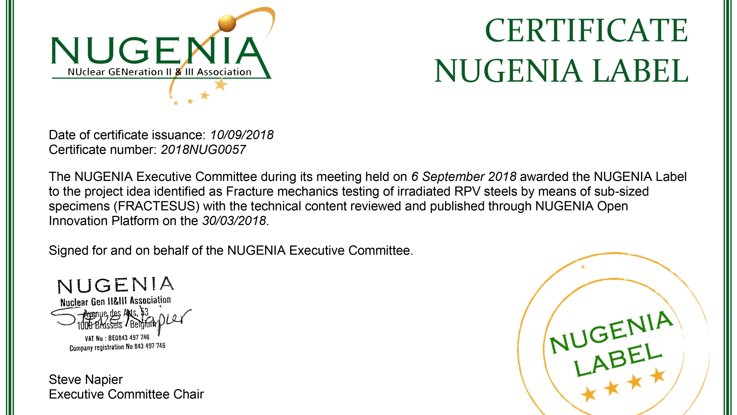 FRACTESUS-NUGENIA-Label-Certificate